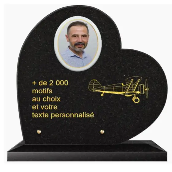 Plaque funéraire personnalisable coeur 30x30cm