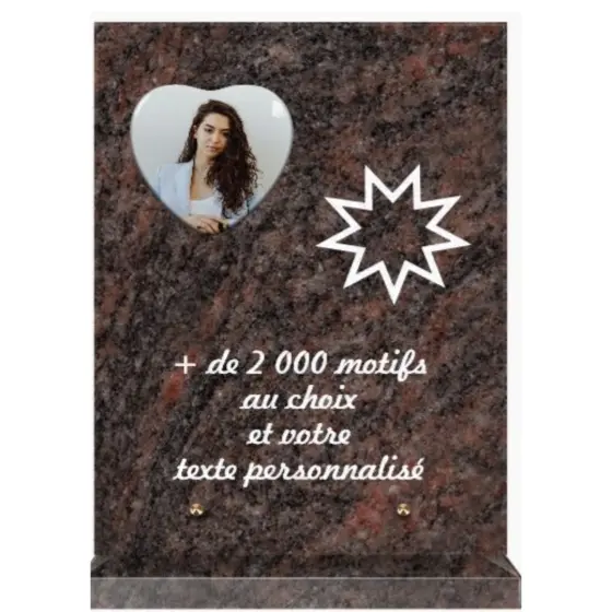 Plaque funéraire personnalisable rectangle-verticale 25x35cm