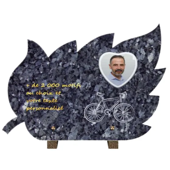 Plaque funéraire personnalisable feuille 35x27cm