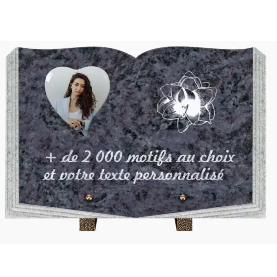 Plaque funéraire personnalisable livre 35x25cm