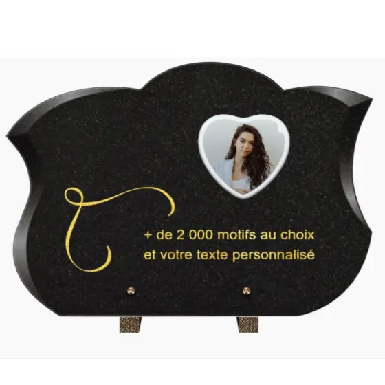 Plaque funéraire personnalisable rectangle-chanfreine 40x30cm