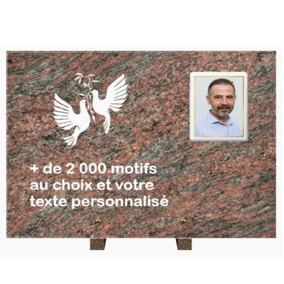 Plaque funéraire personnalisable rectangle 40x30cm