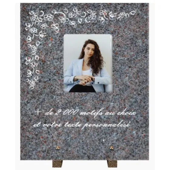 Plaque funéraire personnalisable rectangle-verticale 30x40cm