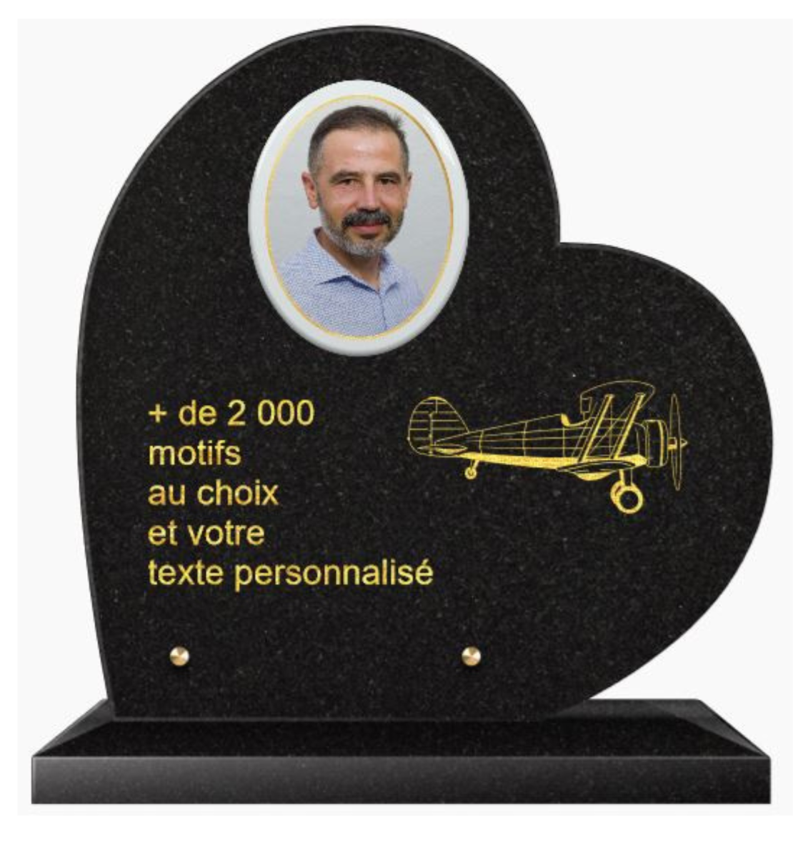 Plaque funéraire personnalisable coeur 30x30cm