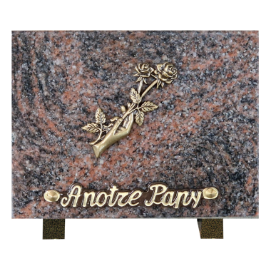 Plaque bronze main roses 15x20cm