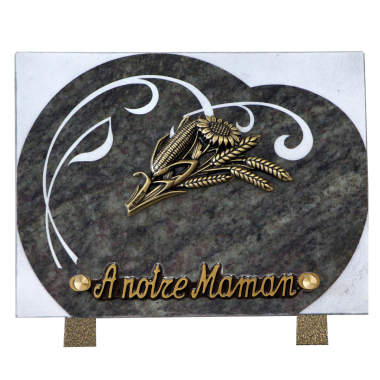 Plaque gravure ronde bronze champs 15x20cm