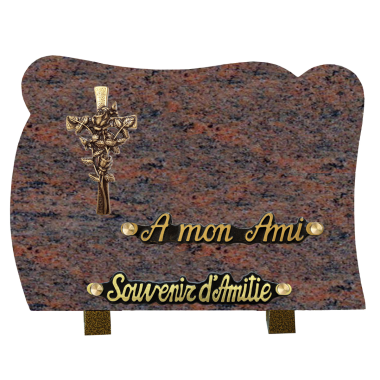 Plaque forme bronze croix 18x25cm