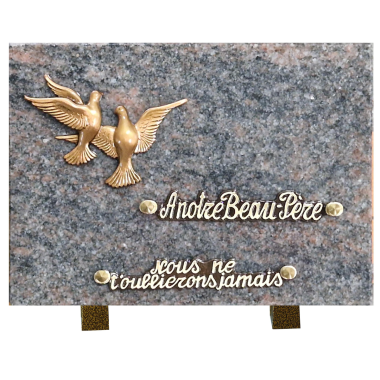 Plaque bronze 2 colombes 18x25cm