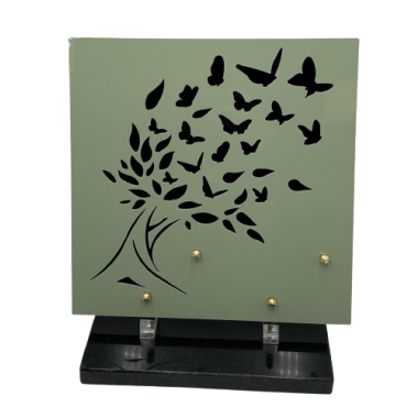 Plaque plexiglas carrée arbre papillon 33x28cm