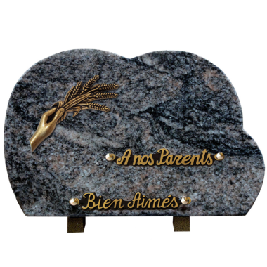 Plaque nuage bronze main blé 20x30cm