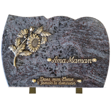Plaque forme bronze tournesol 20x30cm
