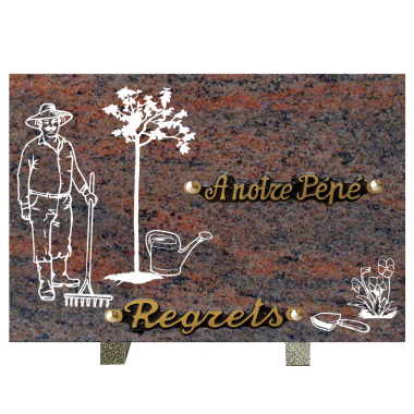 Plaque gravure jardin 20x30cm