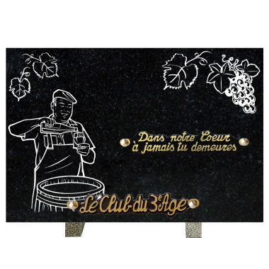 Plaque gravure vigneron 20x30cm