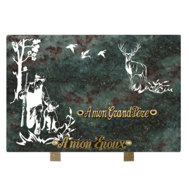 Plaque gravure chasseur 20x30cm