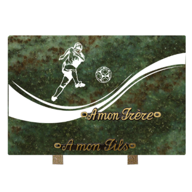 Plaque gravure footballeur 20x30cm
