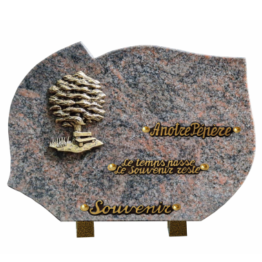 Plaque forme bronze arbre banc 25x35cm