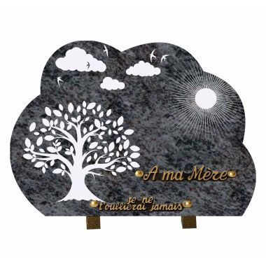 Plaque forme gravure arbre de vie nuage 25x35cm