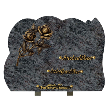 Plaque forme bronze roses 30x40cm