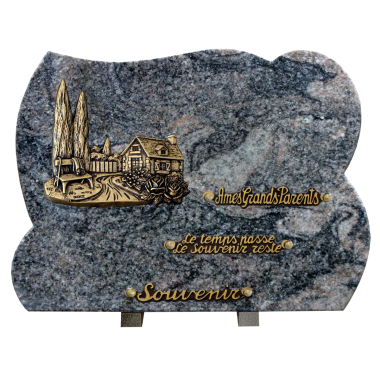 Plaque forme bronze cypres 30x40cm
