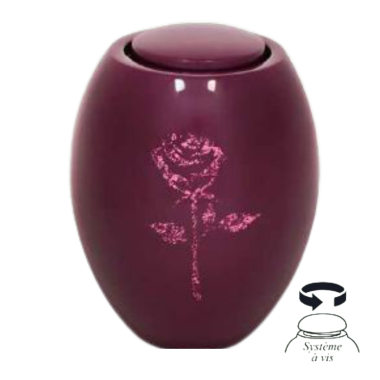 Urne empreinte rose prune