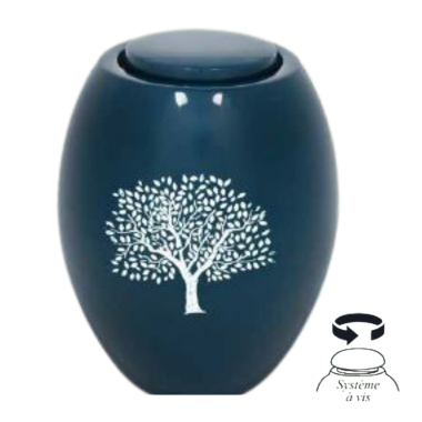Urne empreinte arbre verte
