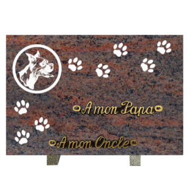 Plaque gravure chien empreinte 20x30cm