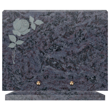 Plaque funéraire personnalisable rectangle avec rose 40x30cm - Mass Blue