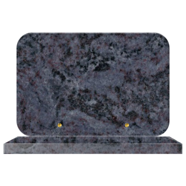 Plaque funéraire personnalisable rectangle coin arrondi 30x20cm - Mass Blue