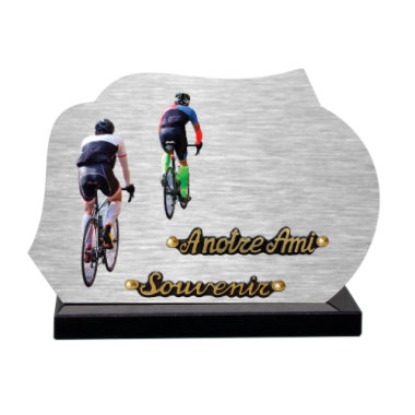 Plaque dibond forme 2 cyclistes