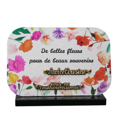 Plaque dibond rectangle arrondis fleurs