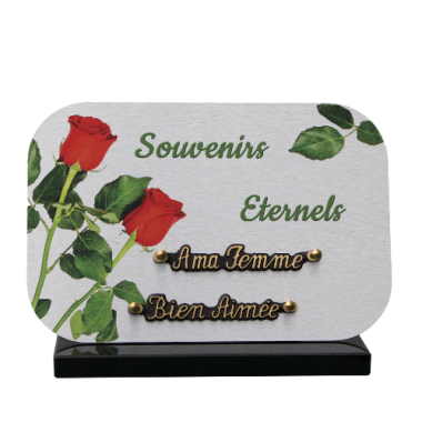 Plaque dibond rectangle arrondis 2 roses