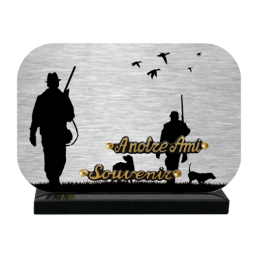Plaque dibond rectangle arrondi chasseurs