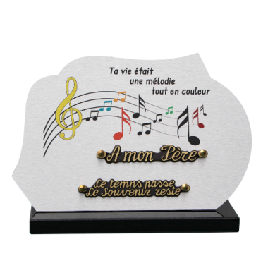 Plaque dibond forme notes de musique