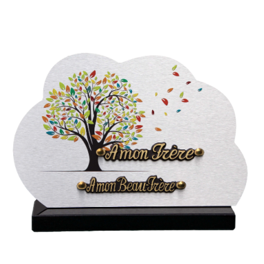 Plaque dibond forme nuage arbre coloré