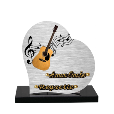 Plaque dibond forme cœur guitare
