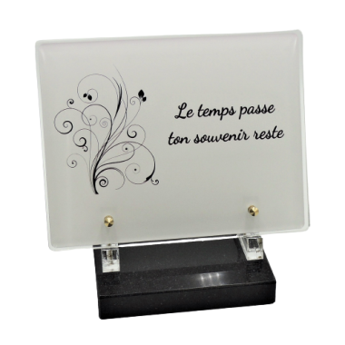 Plaque plexiglas fresque fleurie 23x18cm