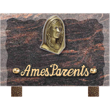 Plaque bords bruts bronze Vierge Marie 12x18cm