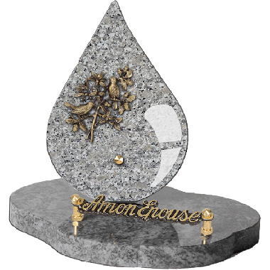 Plaque forme bronze oiseau fleur 15x20cm