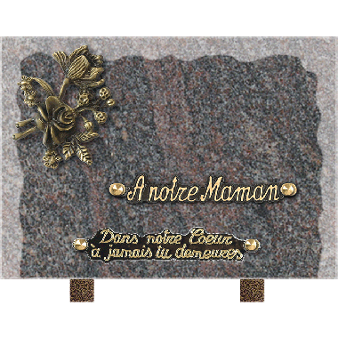 Plaque bords bruts bronze fleurs 18x25cm