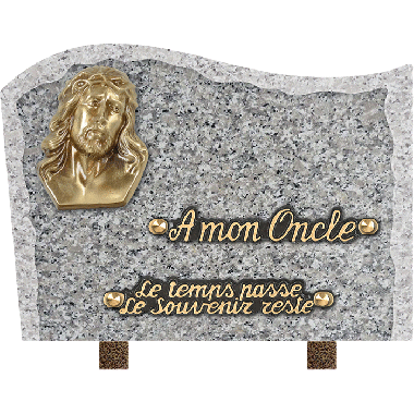 Plaque bords bruts forme bronze Jésus 18x25cm