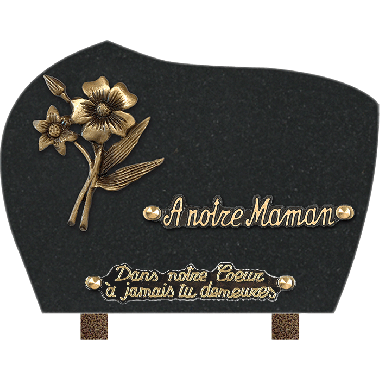 Plaque forme bronze bouquet 18x25cm