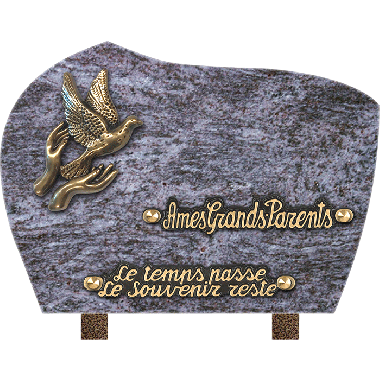 Plaque forme bronze mains colombe 18x25cm