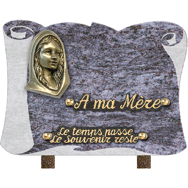 Plaque parchemin bronze Vierge Marie 18x25cm