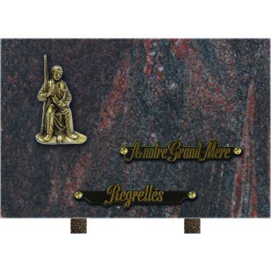 Plaque bronze pecheur assis 20x30cm