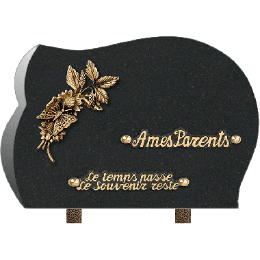 Plaque forme bronze feuilles papillon 20x30cm