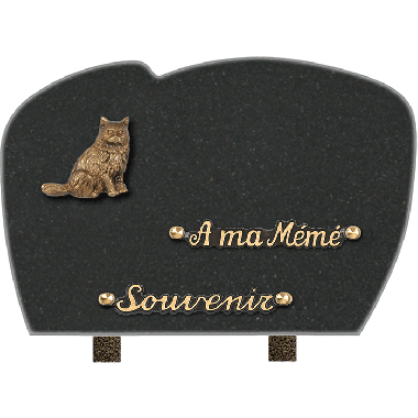 Plaque forme bronze chat 20x30cm