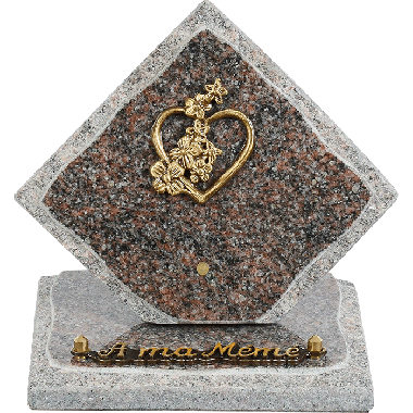 Plaque losange bronze coeur 15x15cm