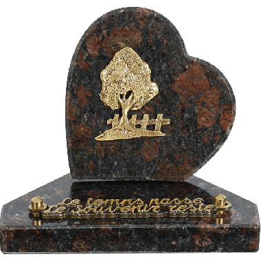 Plaque coeur bronze arbre 12x12cm