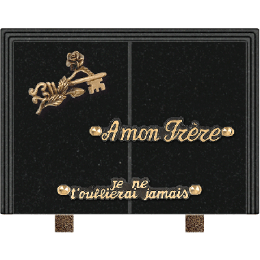 Plaque livre bronze clé 18x25cm