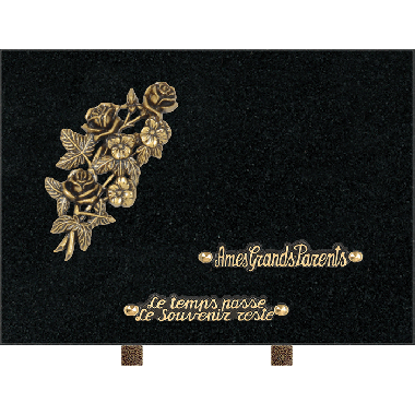 Plaque bronze roses 25x35cm
